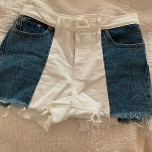 PATCHWORK LEVI WEDGIE SHORTS